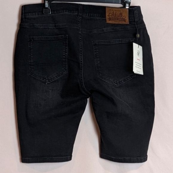 SikSilk Black Distressed Skinny Fit Denim Shorts - Picture 2 of 8